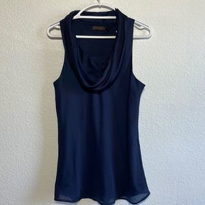 The Limited navy cowl neck sleeveless blouse shirt, large